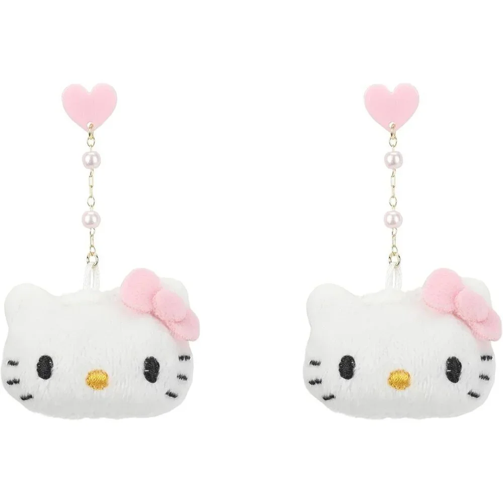 Hello Kitty Plush Earrings Zinc Alloy Dangle Unisex Gift
